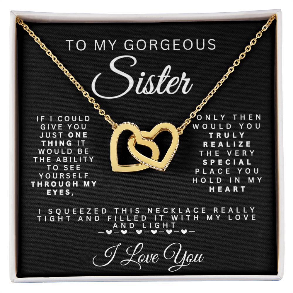 Interlocking Heart Necklace For Sister