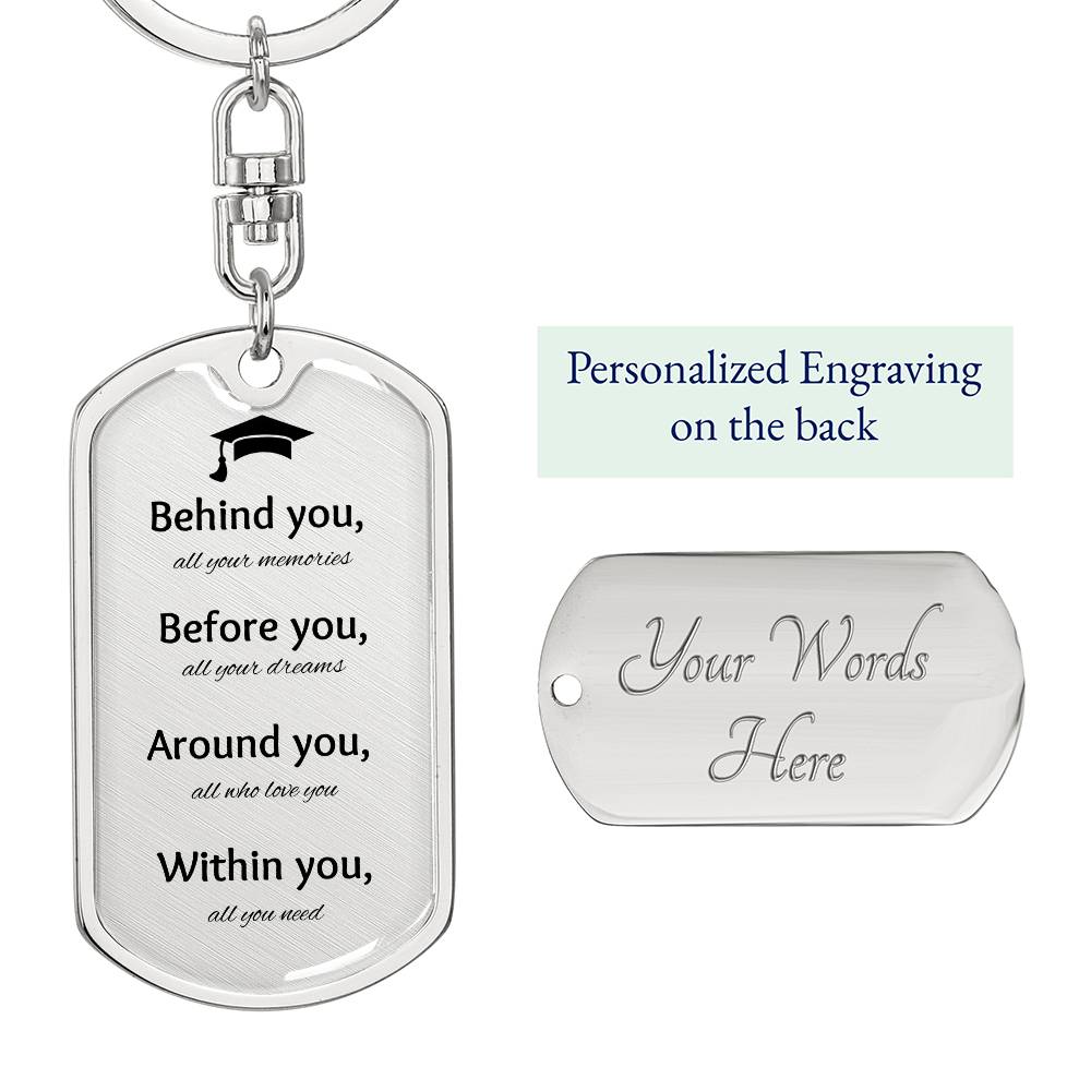 For The Graduate Engraved Keychain