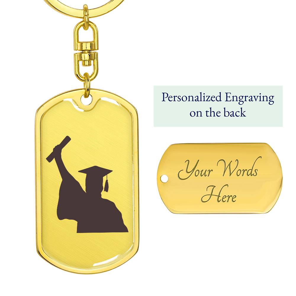 For The Graduate Engraved Keychain