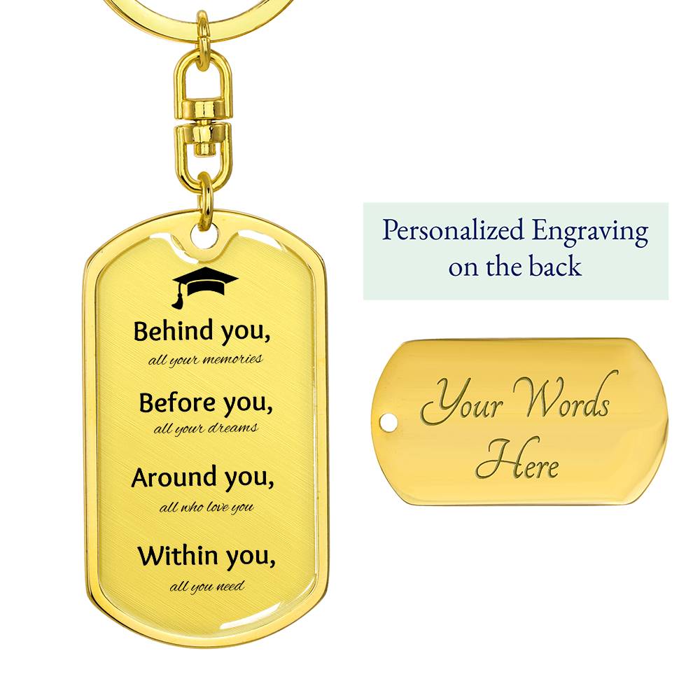 For The Graduate Engraved Keychain