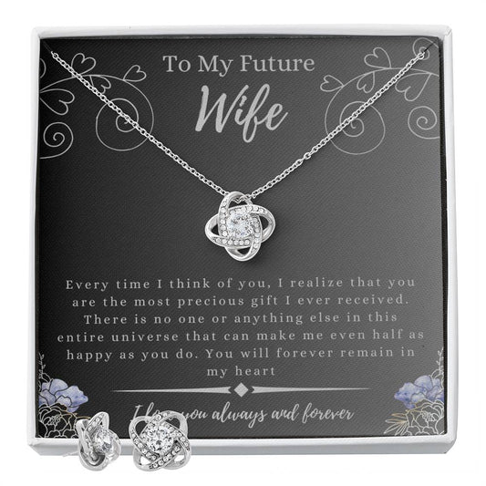 Future Wife Love Knot Necklace and Earrings