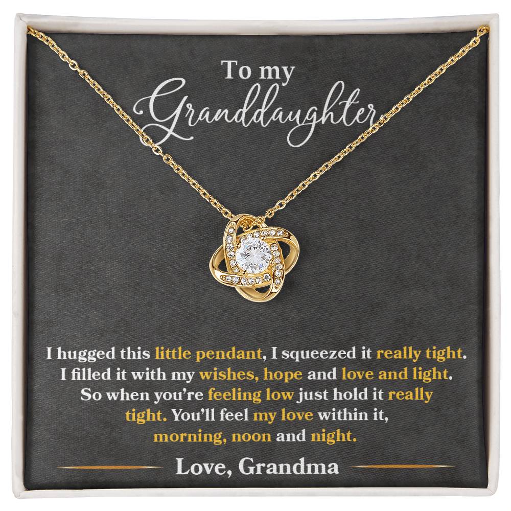 To My Granddaughter, You_ll Feel My Love Within This -Love Knot Necklace