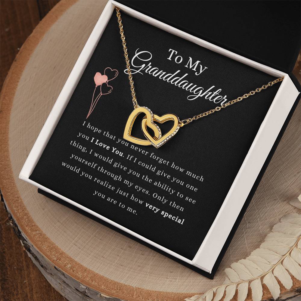 Interlocking Hearts Necklace For Granddaughter