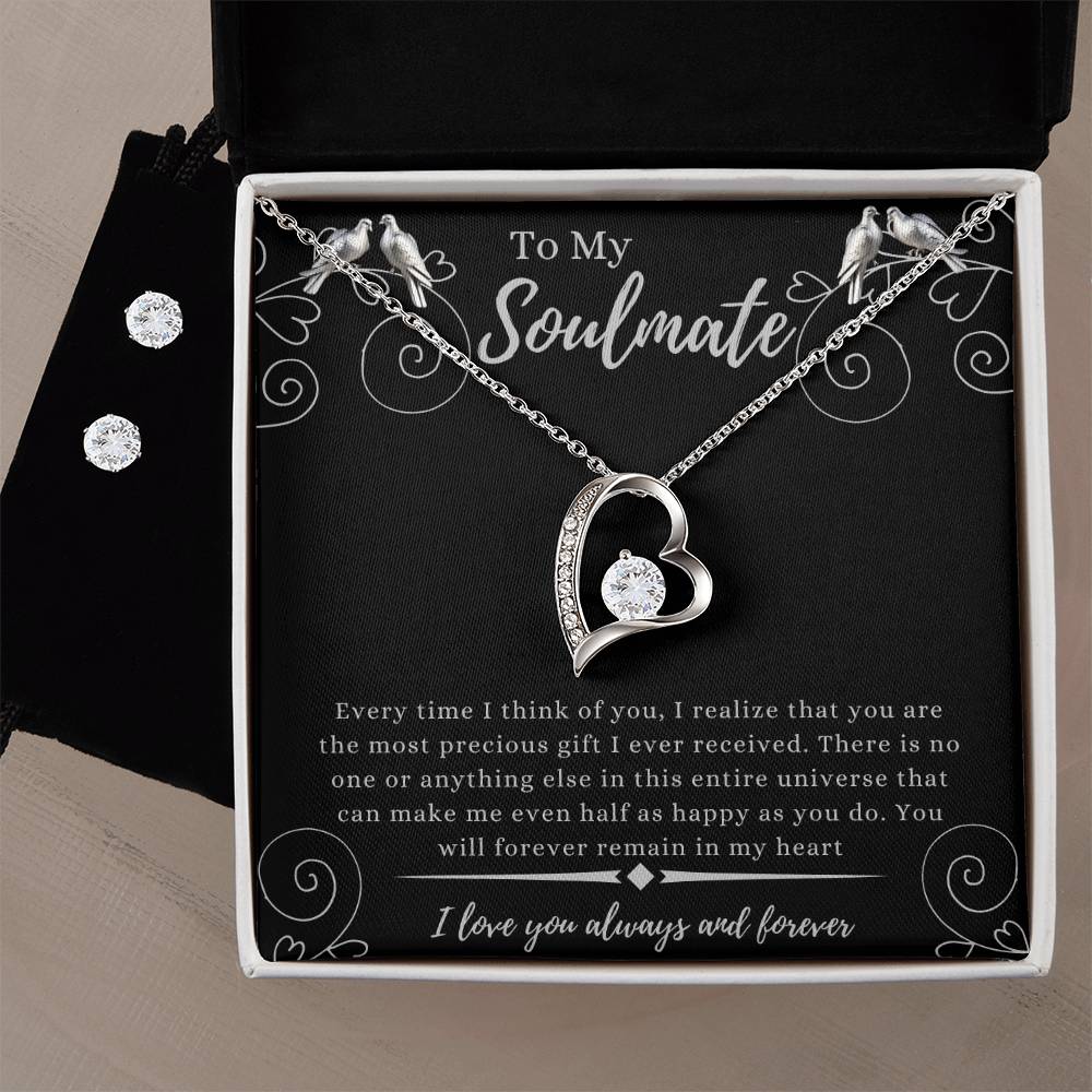 Soulmate Forever Love Necklace and Earings Set