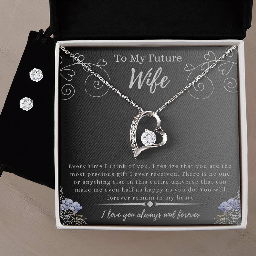 Future Wife Forever Love Necklace and Earrings Set