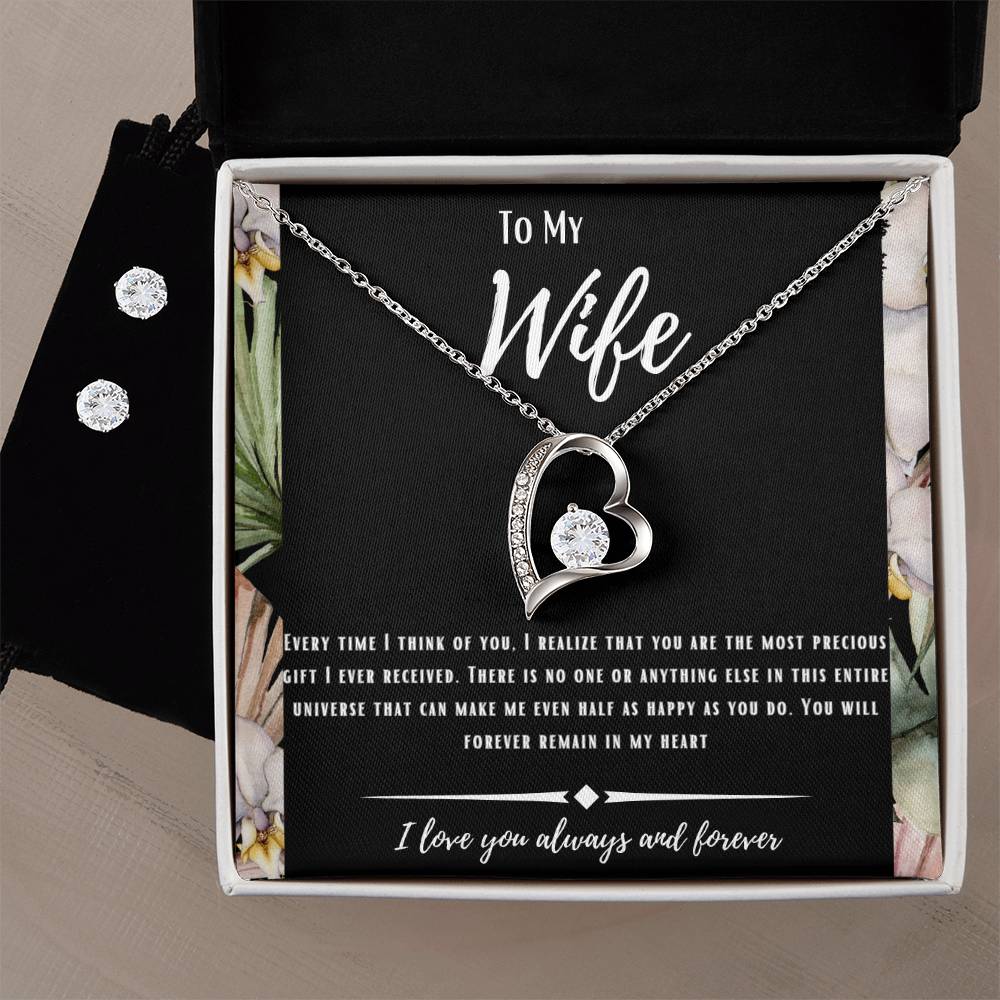 Forever Love Necklace and Earrings For Wife