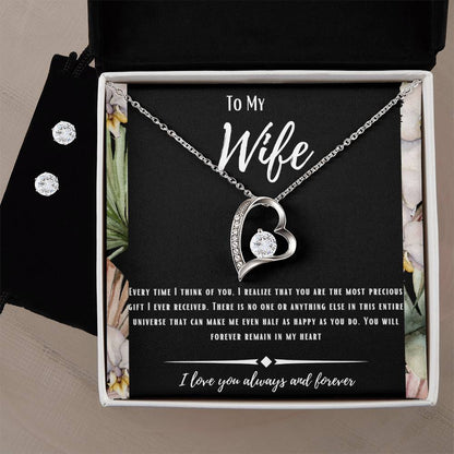 Forever Love Necklace and Earrings For Wife