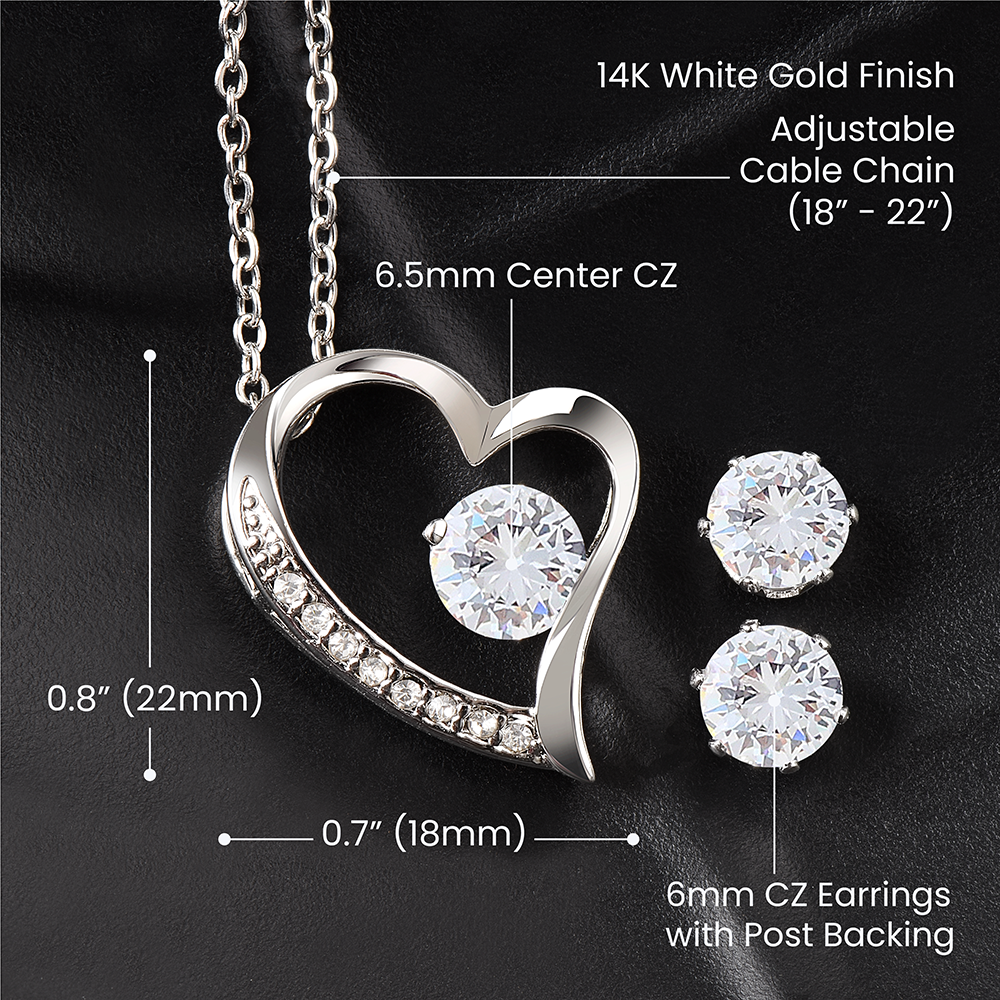 Future Wife Forever Love Necklace and Earrings Set