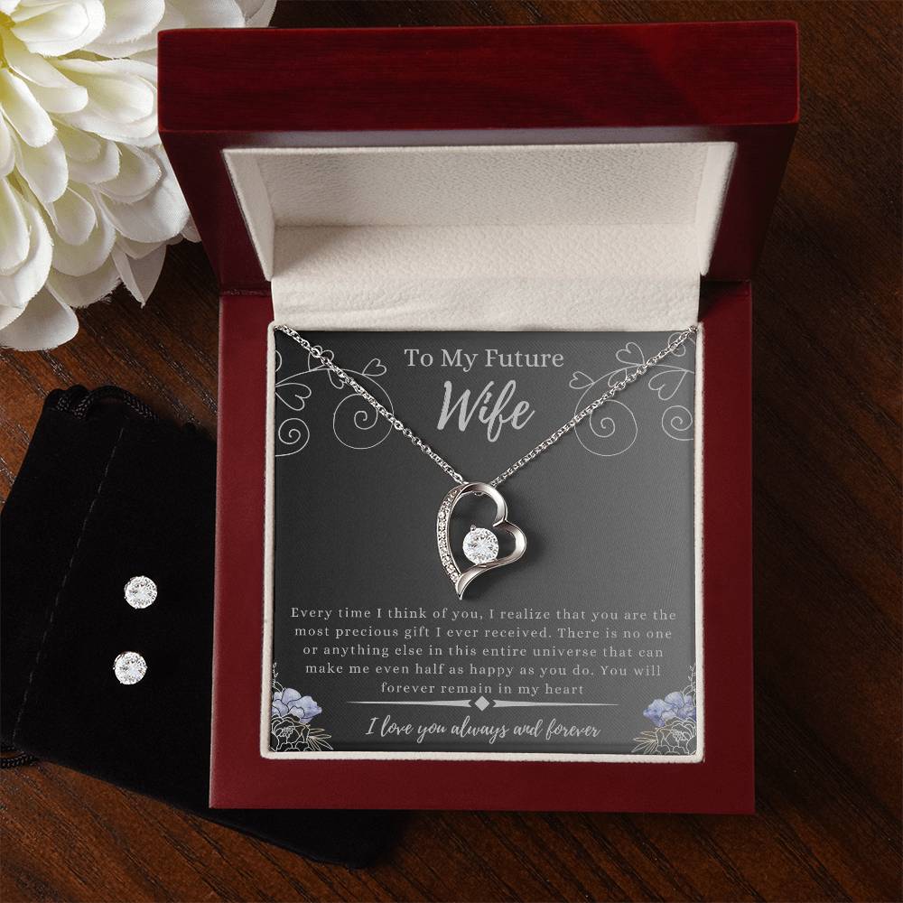 Future Wife Forever Love Necklace and Earrings Set