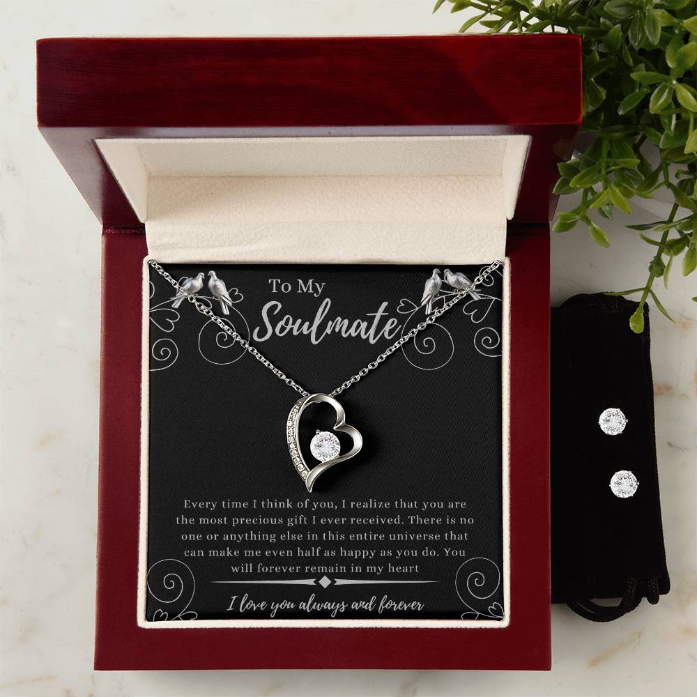 Soulmate Forever Love Necklace and Earings Set