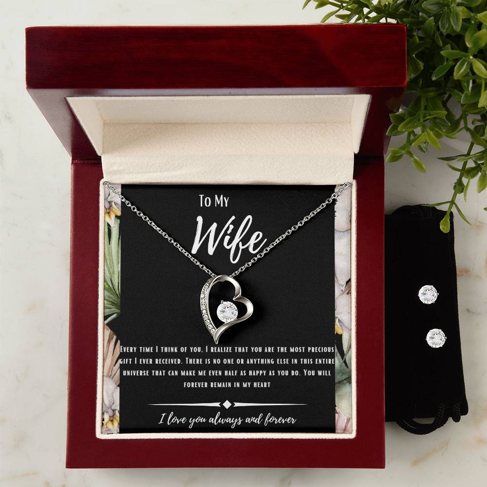 Forever Love Necklace and Earrings For Wife