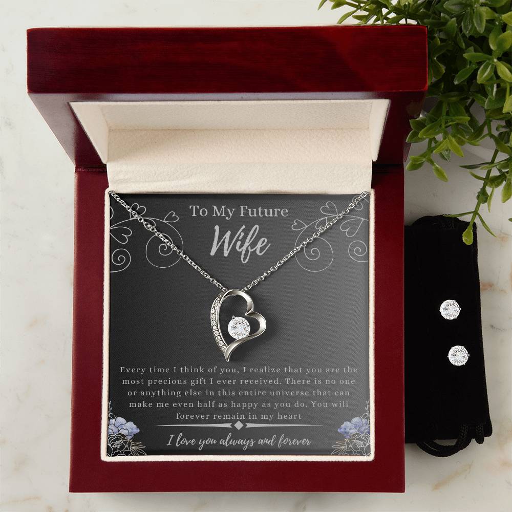 Future Wife Forever Love Necklace and Earrings Set