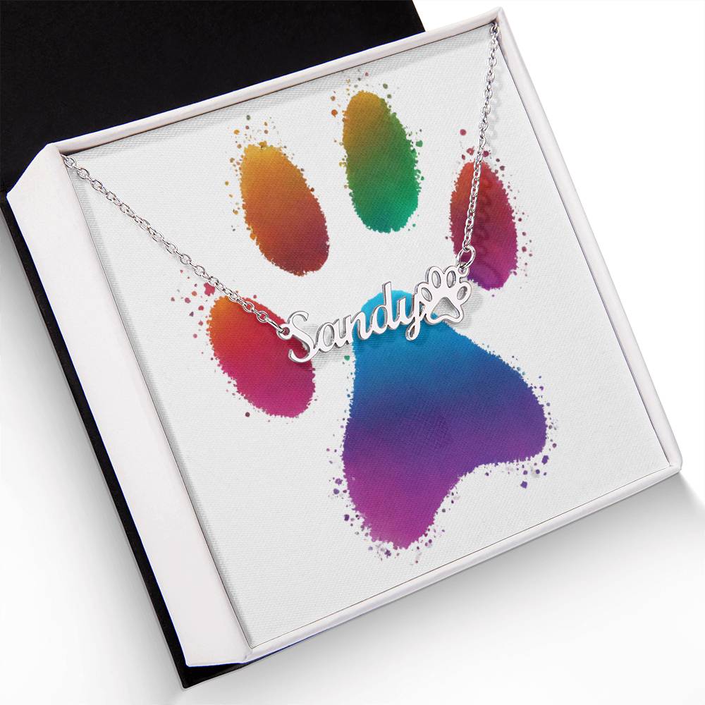 Beautiful Custom Name Necklace w/ Paw