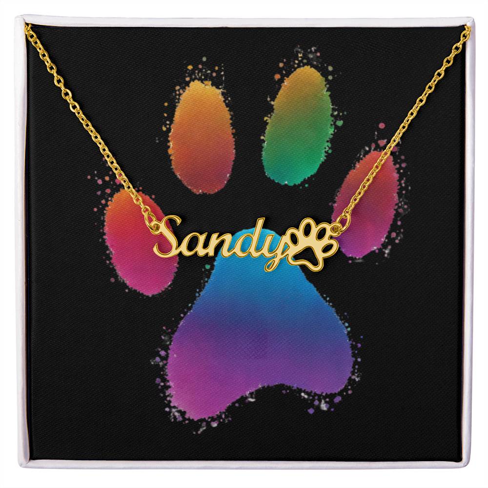 Beautiful Custom Name Necklace w/ Paw