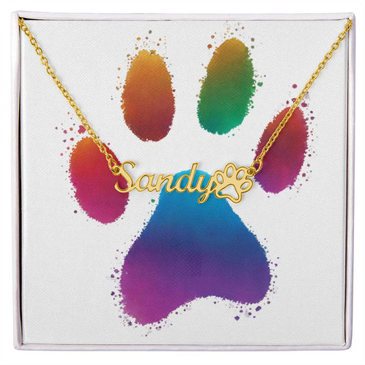 Beautiful Custom Name Necklace w/ Paw