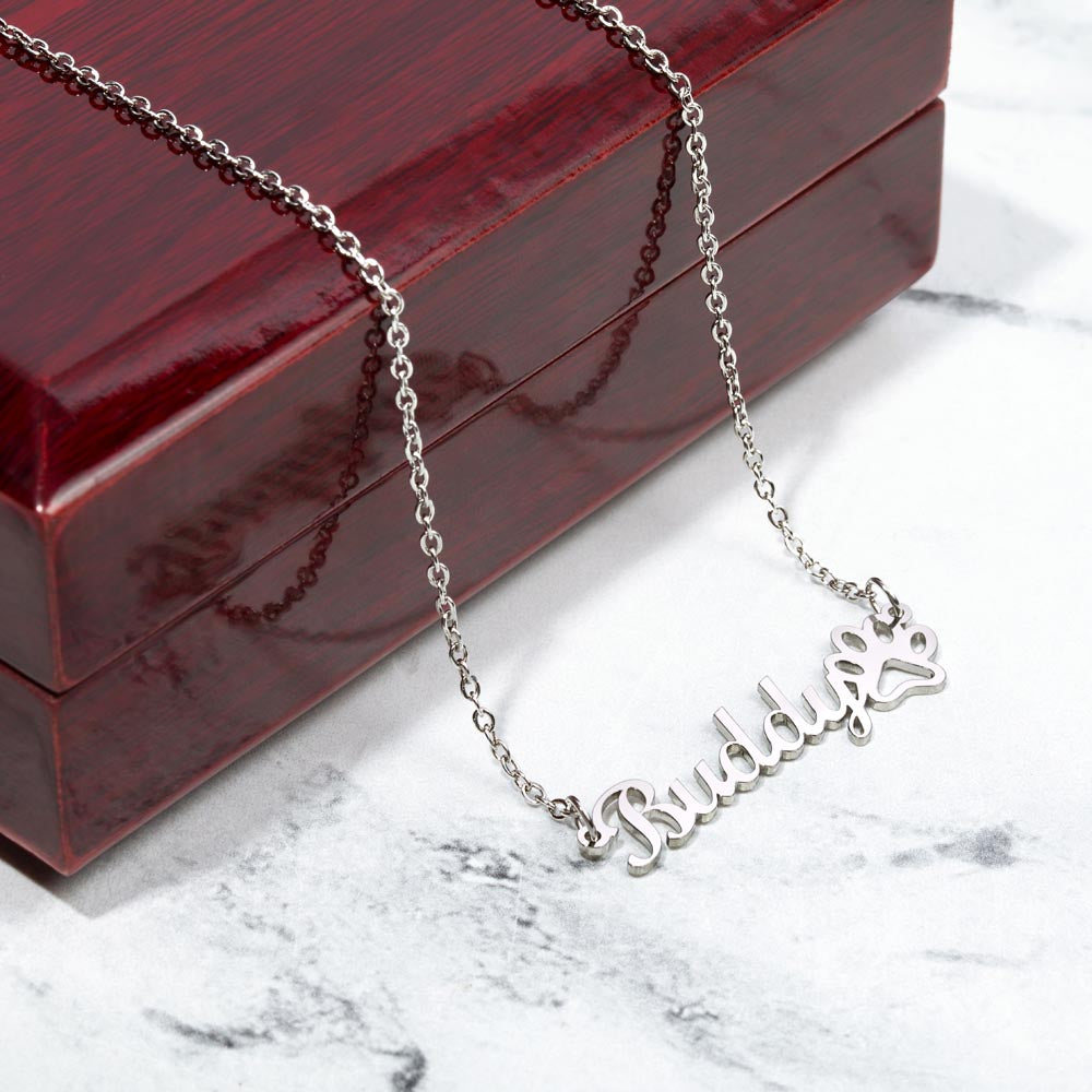 Beautiful Custom Name Necklace w/ Paw