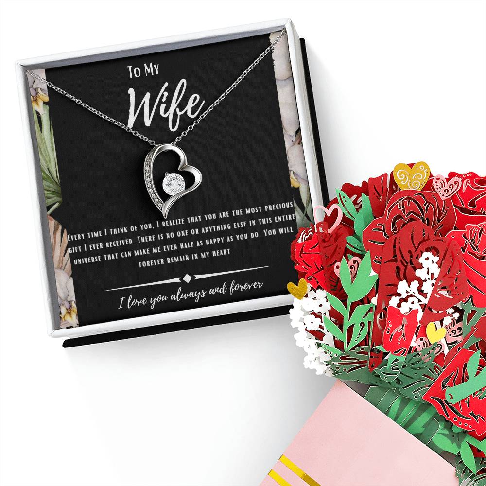 Forever Love Necklace w/ Bouquet For Wife