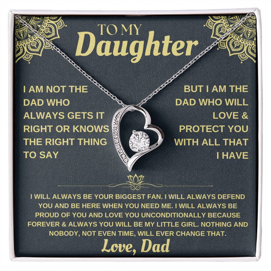 To My Daughter, From Dad-Forever Love Necklace